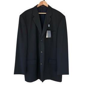 Traveler by Lacrosse Wool Lycra Wrinkle Resistance Black Jacket Blazer 52 XL